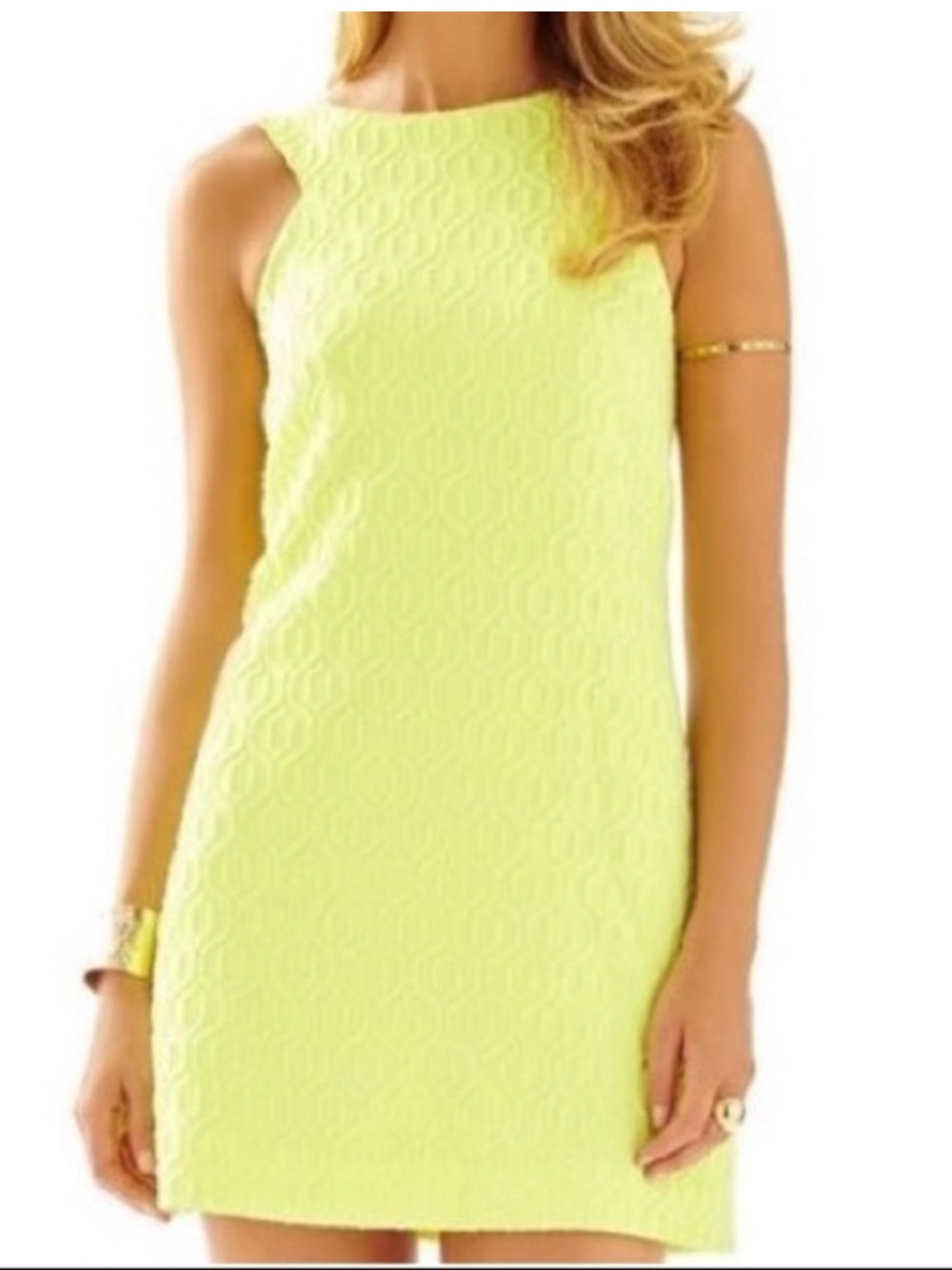 Lilly Pulitzer Mango Shift Dress Limoncello Retro Knit Jacquard